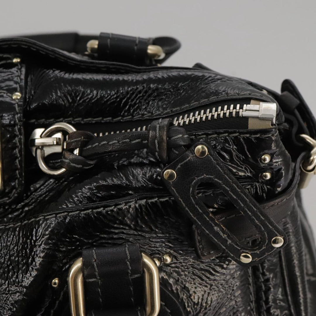 Chloe Paddington Hand Bag Enamel Black mr780