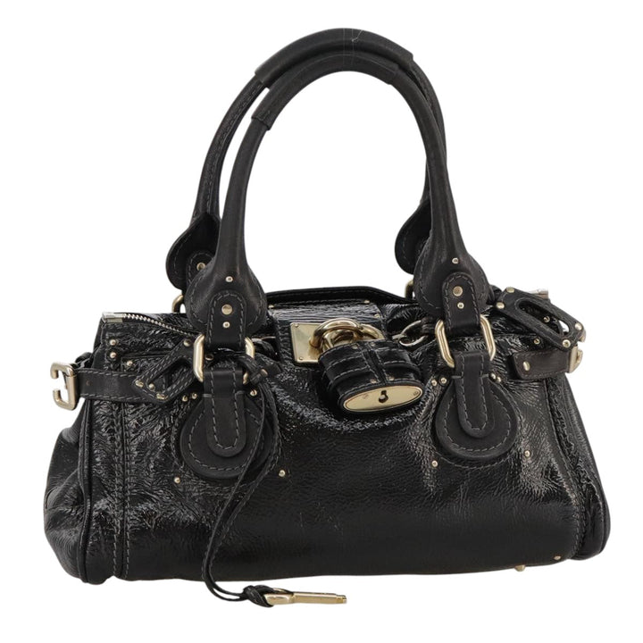 Chloe Paddington Hand Bag Enamel Black mr780