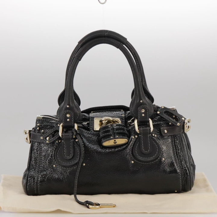 Chloe Paddington Hand Bag Enamel Black mr780