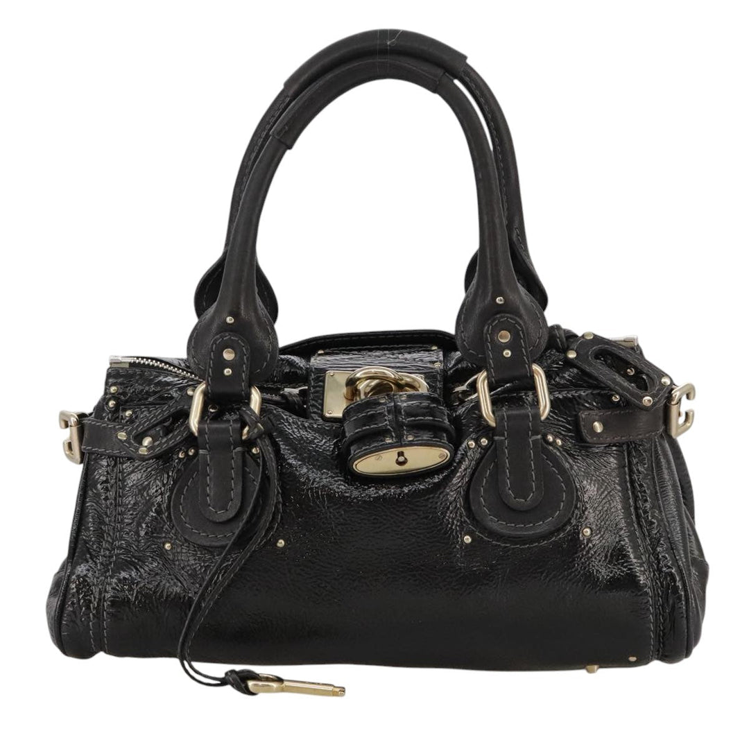 Chloe Paddington Hand Bag Enamel Black mr780