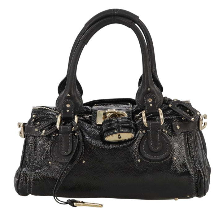 Chloe Paddington Hand Bag Enamel Black mr780