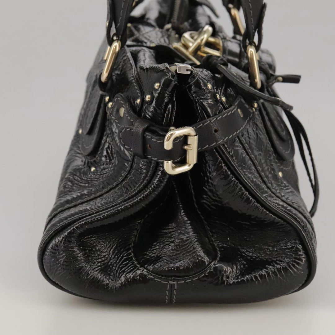 Chloe Paddington Hand Bag Enamel Black mr780