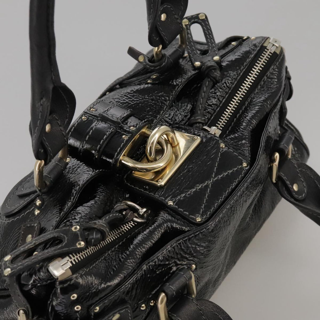 Chloe Paddington Hand Bag Enamel Black mr780