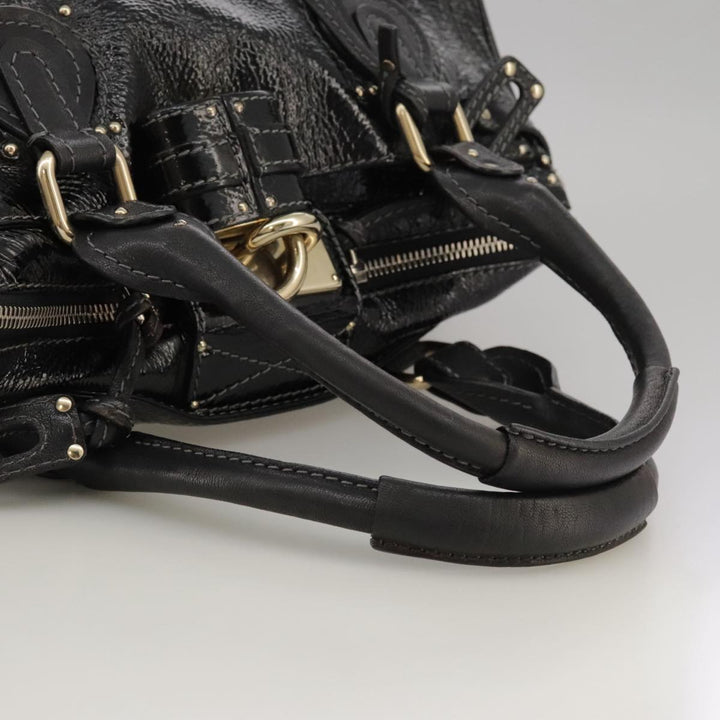 Chloe Paddington Hand Bag Enamel Black mr780