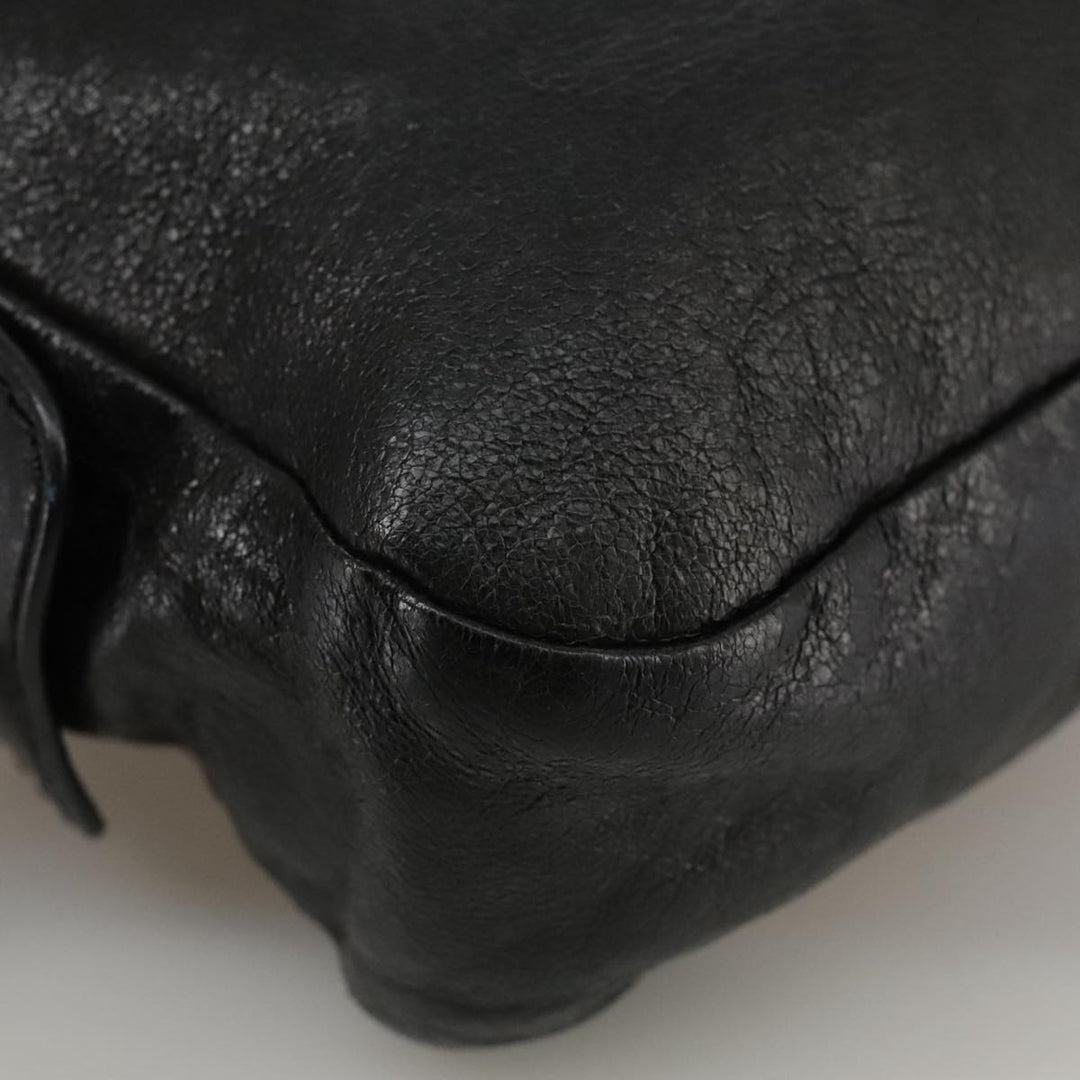 Chloe Shoulder Bag Leather Black Gold mr877