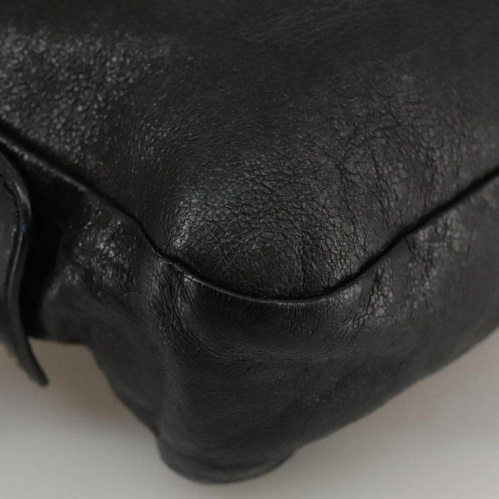 Chloe Shoulder Bag Leather Black Gold mr877