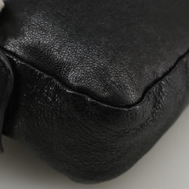 Chloe Shoulder Bag Leather Black Gold mr877