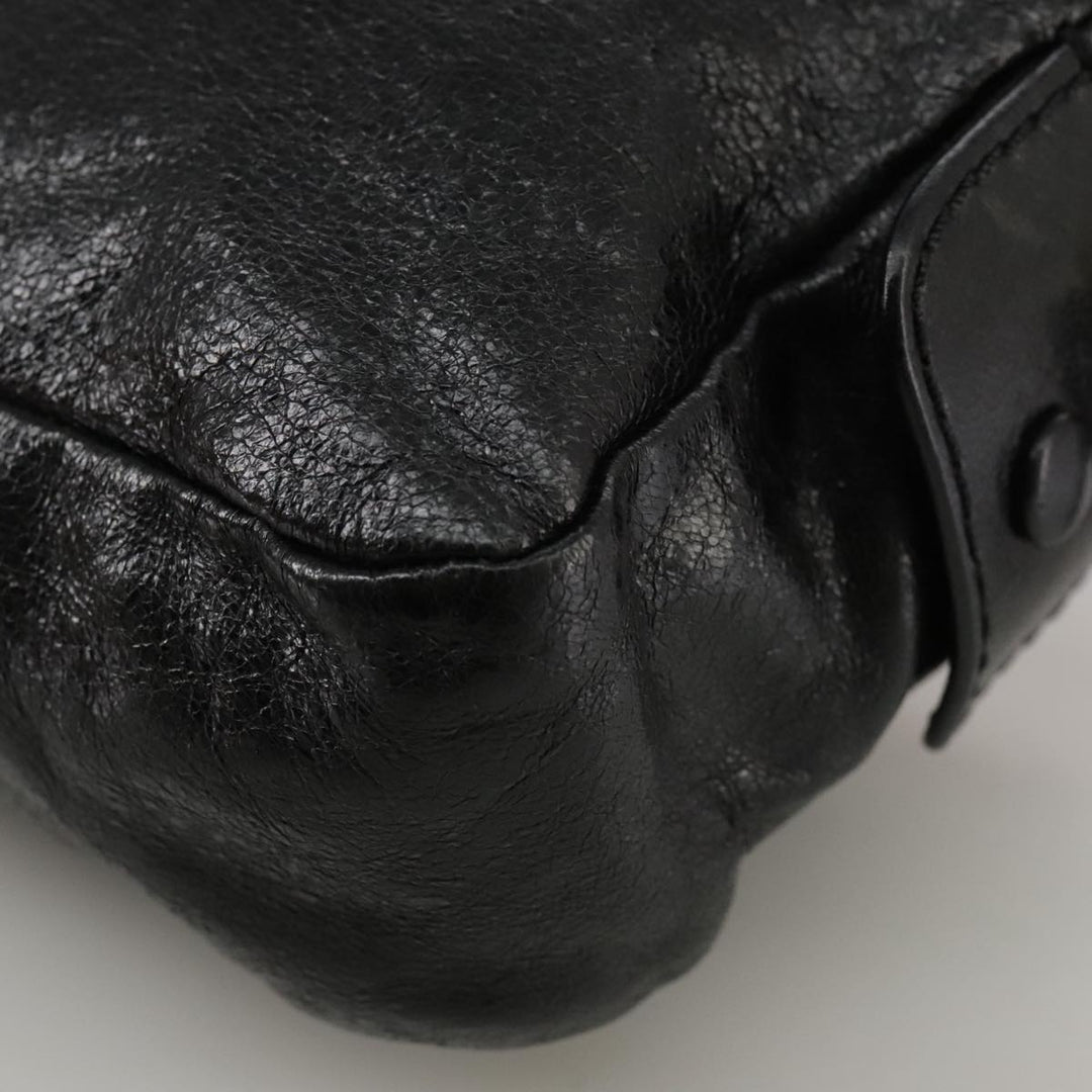 Chloe Shoulder Bag Leather Black Gold mr877