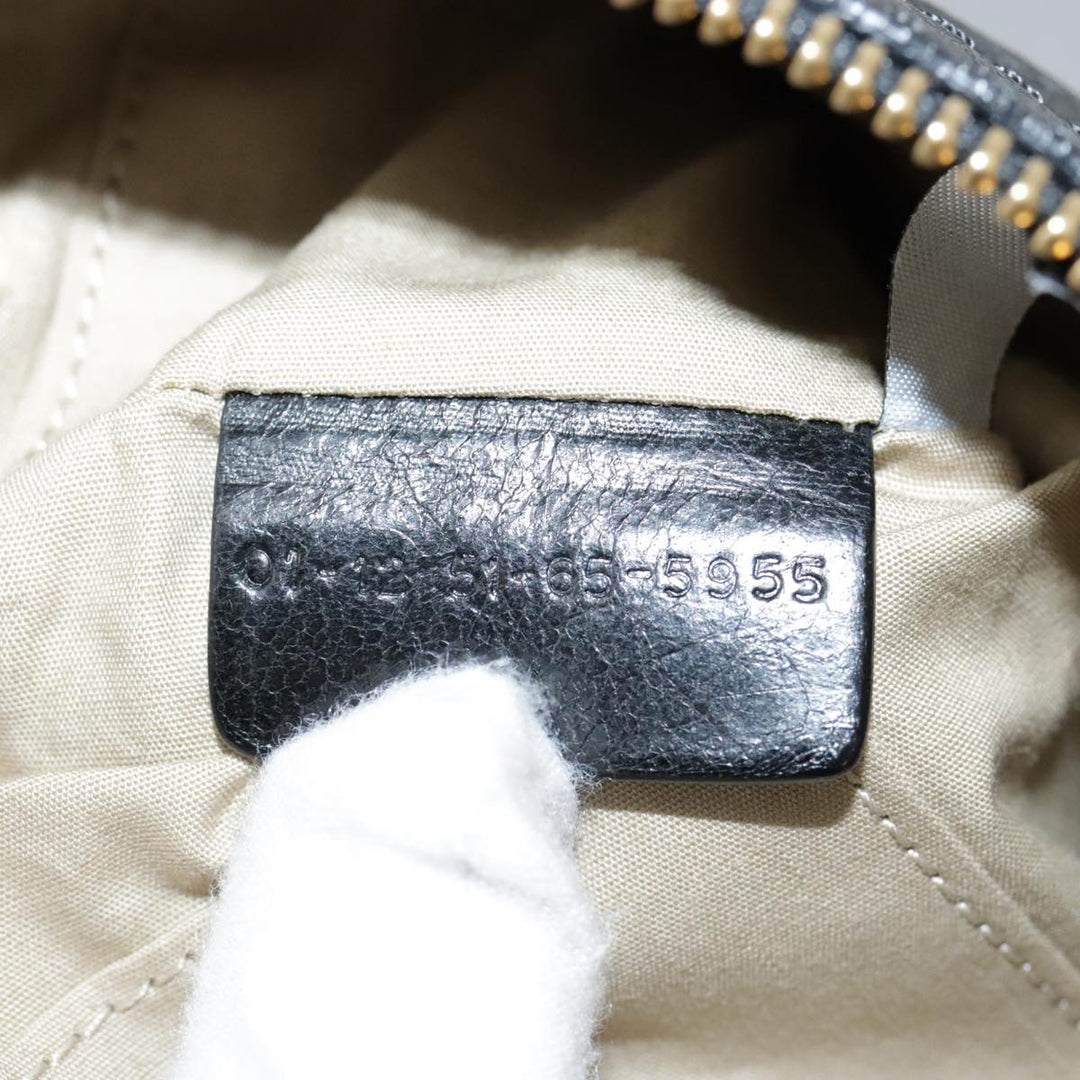 Chloe Shoulder Bag Leather Black Gold mr877