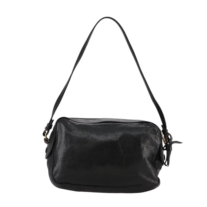 Chloe Shoulder Bag Leather Black Gold mr877