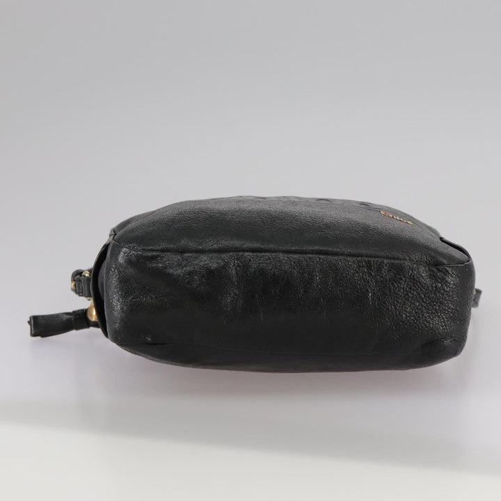 Chloe Shoulder Bag Leather Black Gold mr877