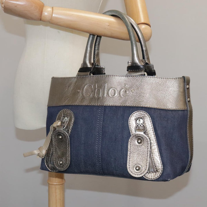 Chloe Hand Bag Denim Blue mr907