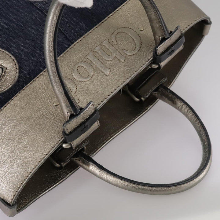 Chloe Hand Bag Denim Blue mr907