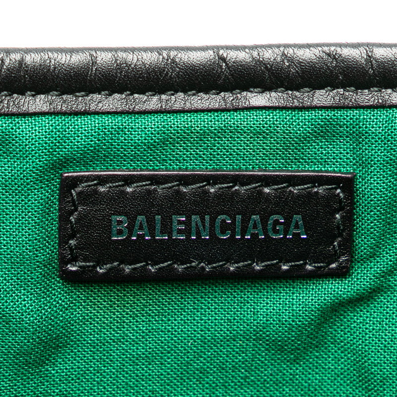 Top Quality Balenciaga Wool Leather Navy Cabas S Tote Bag