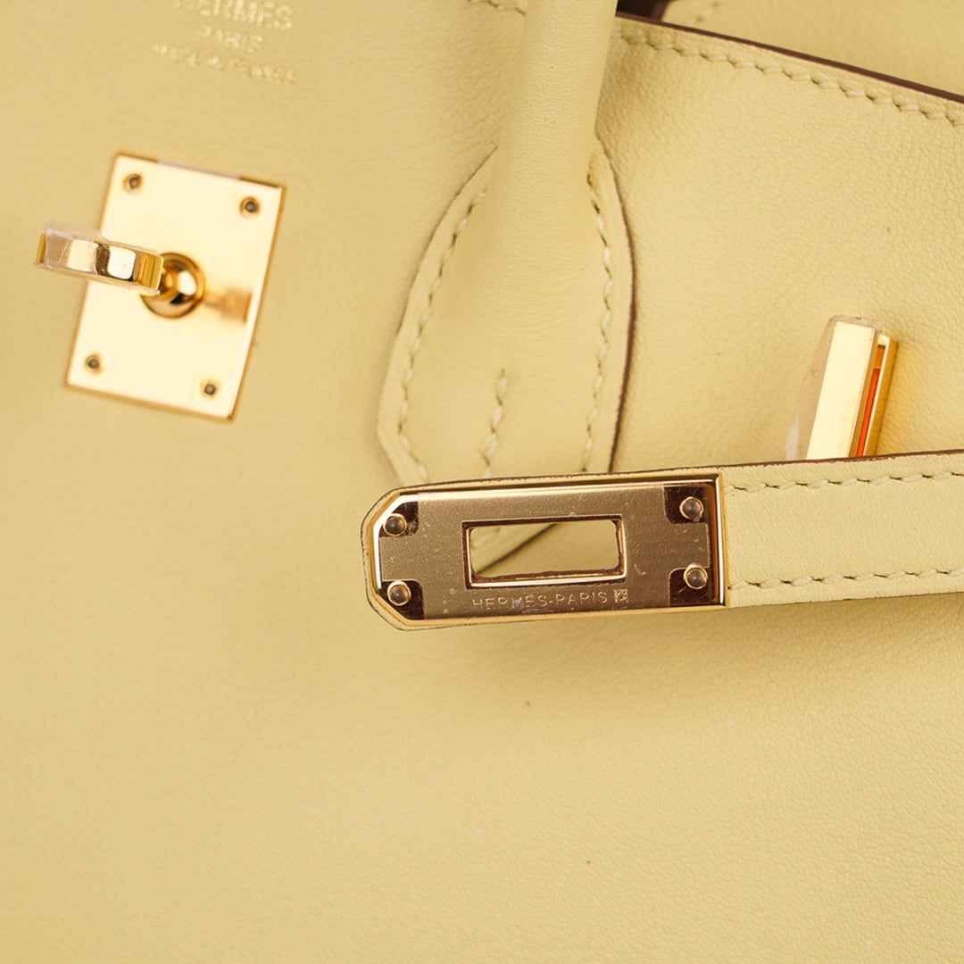 Top quality Hermes Birkin 25 Bag Jaune Poussin Gold Hardware Swift Leather