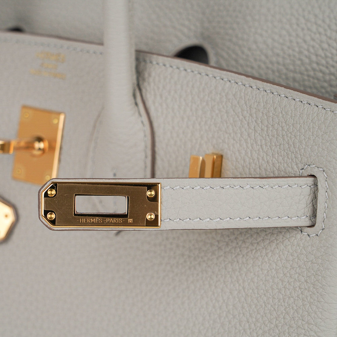 Top quality Hermes Birkin 25 Bag Gris Perle Togo Gold Hardware
