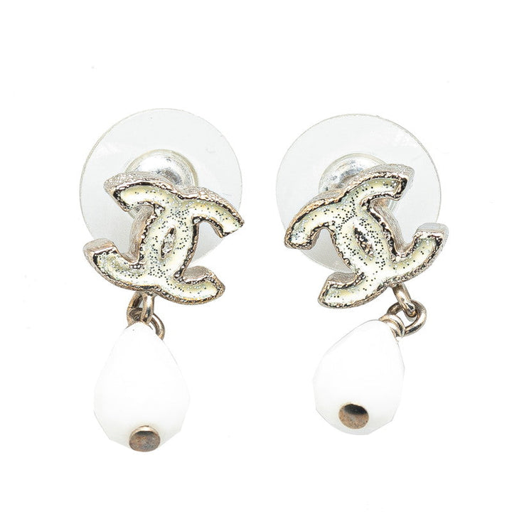 Top Quality Chanel Coco Mark Silver Metal Earrings