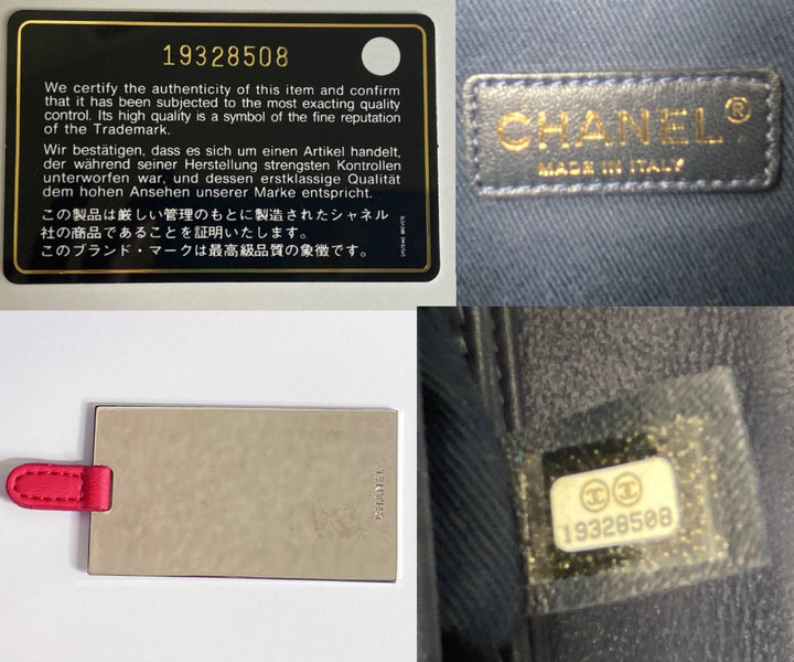 Chanel Navy Stitching Rectangle Crossbody Bag with Mirror