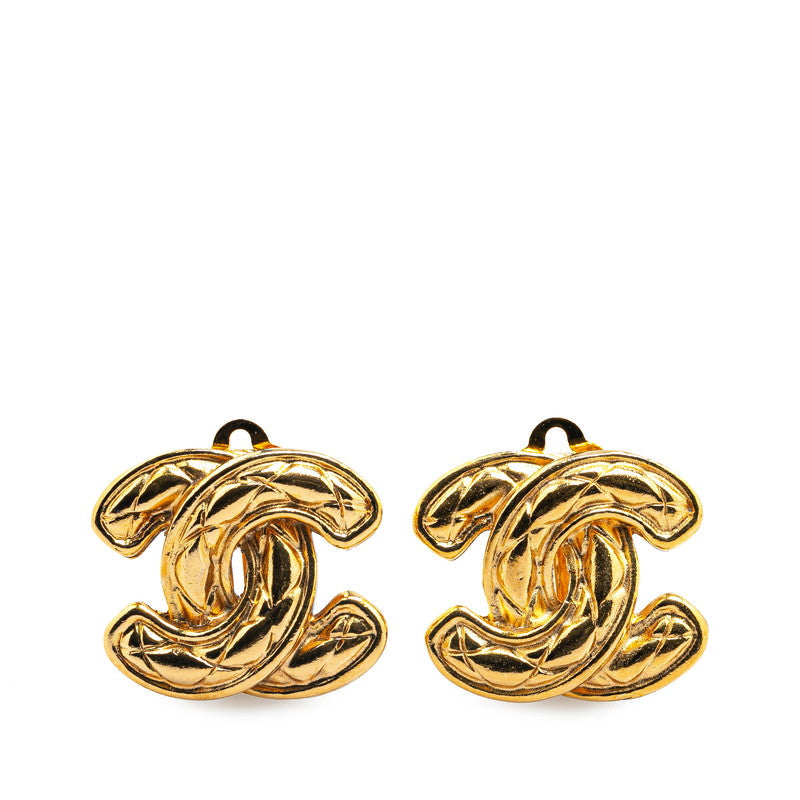 Top Quality Chanel Matelasse Coco Mark Earrings Gold