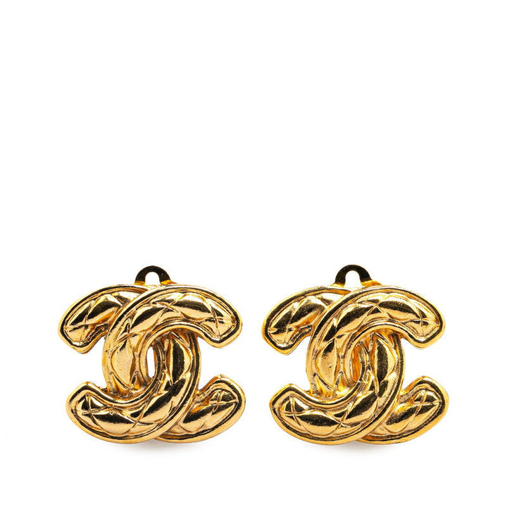 Top Quality Chanel Matelasse Coco Mark Earrings Gold