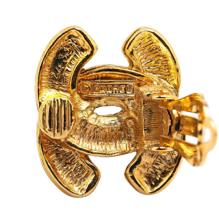 Top Quality Chanel Matelasse Coco Mark Earrings Gold
