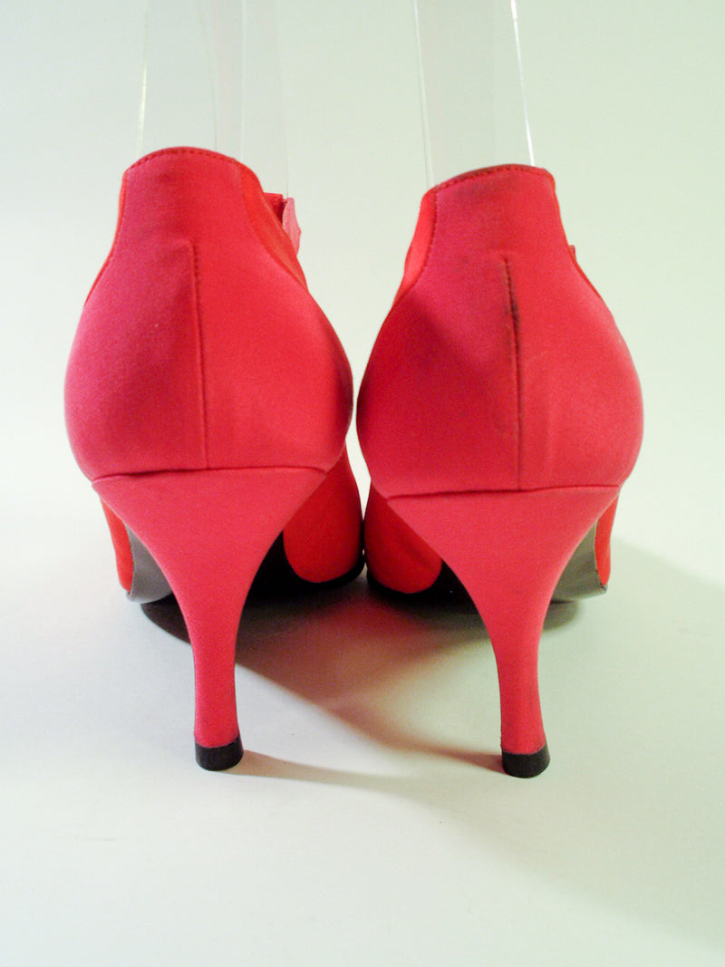 MOSCHINO Red and Pink T-Strap High Heel Shoes with Dust Bag Size 7 1/2