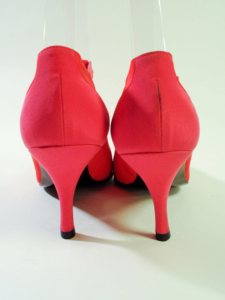MOSCHINO Red and Pink T-Strap High Heel Shoes with Dust Bag Size 7 1/2