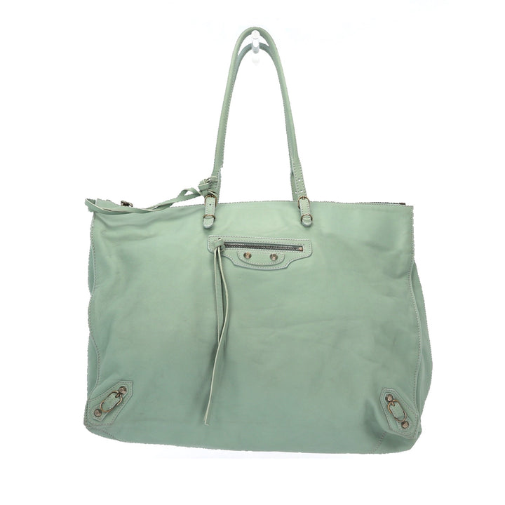 Top Quality Balenciaga Papier Shoulder Bag in Blue Leather