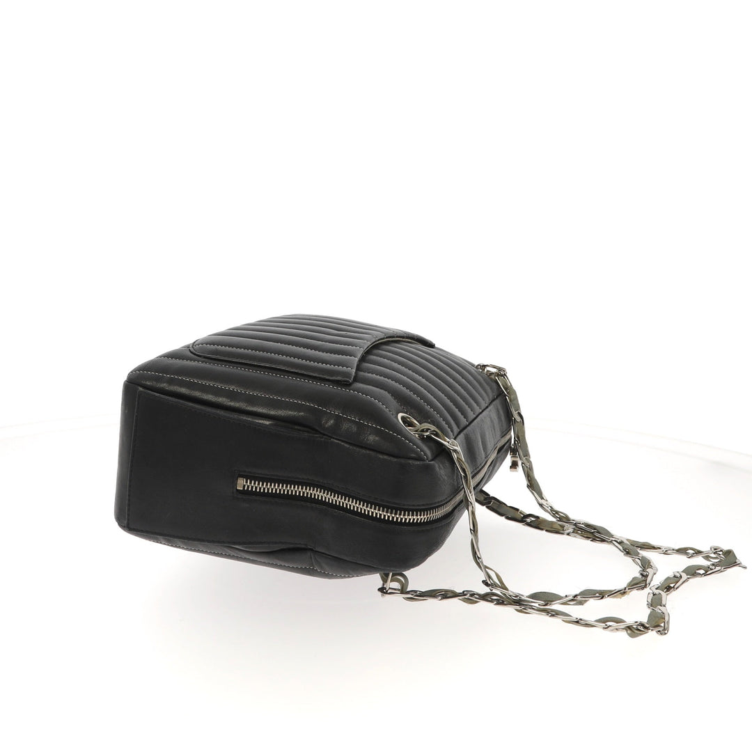 Chanel "Mademoiselle" Camera Shoulder Bag in black leather