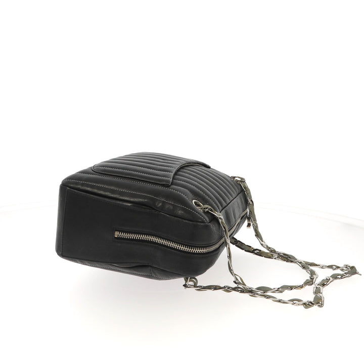 Chanel "Mademoiselle" Camera Shoulder Bag in black leather