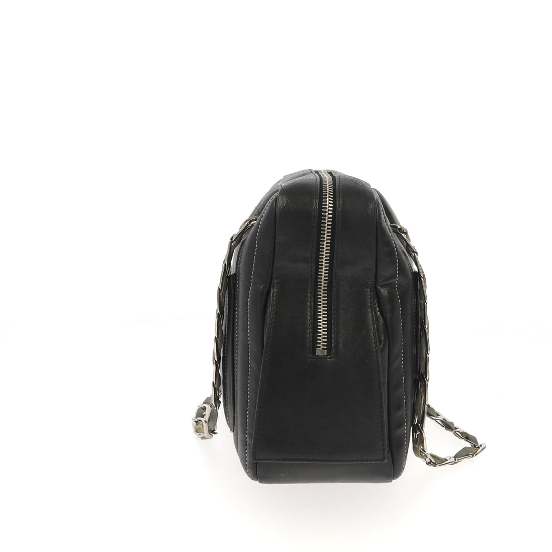 Chanel "Mademoiselle" Camera Shoulder Bag in black leather