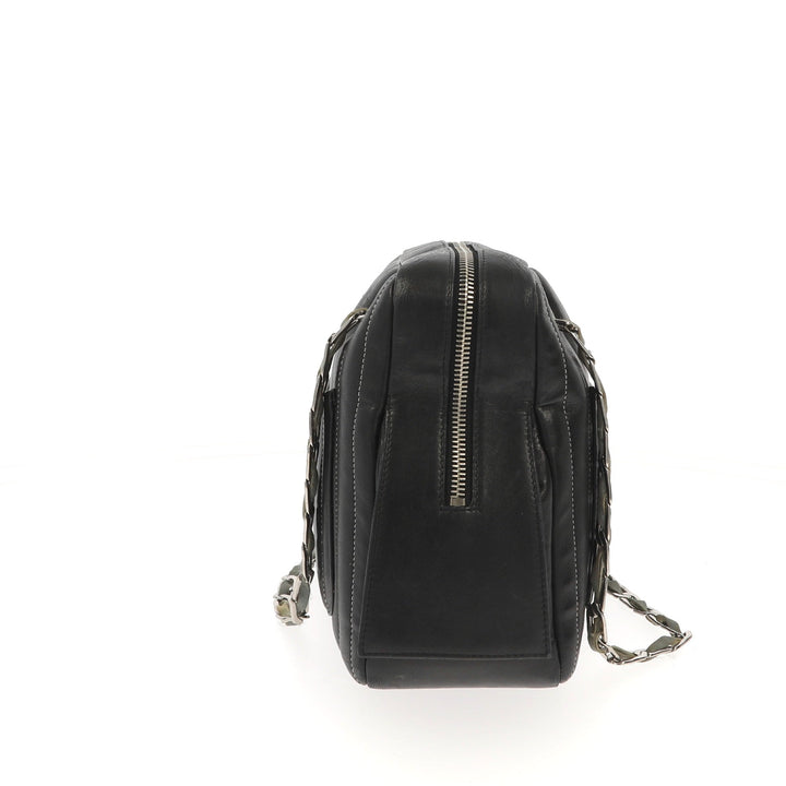 Chanel "Mademoiselle" Camera Shoulder Bag in black leather