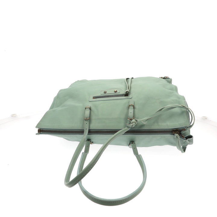 Top Quality Balenciaga Papier Shoulder Bag in Blue Leather