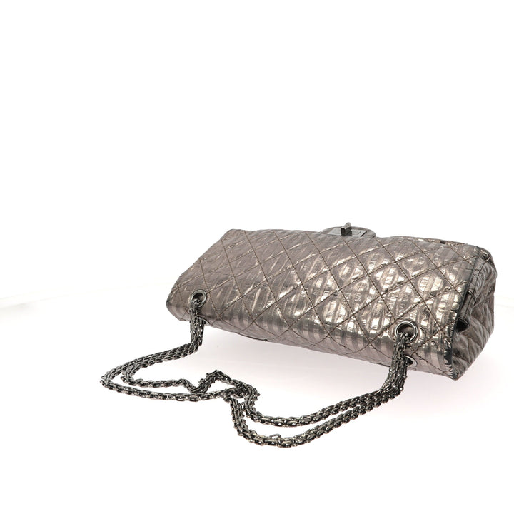 Chanel 2.55 Reissue 227 Double New Metallic Striped Shoulder Bag