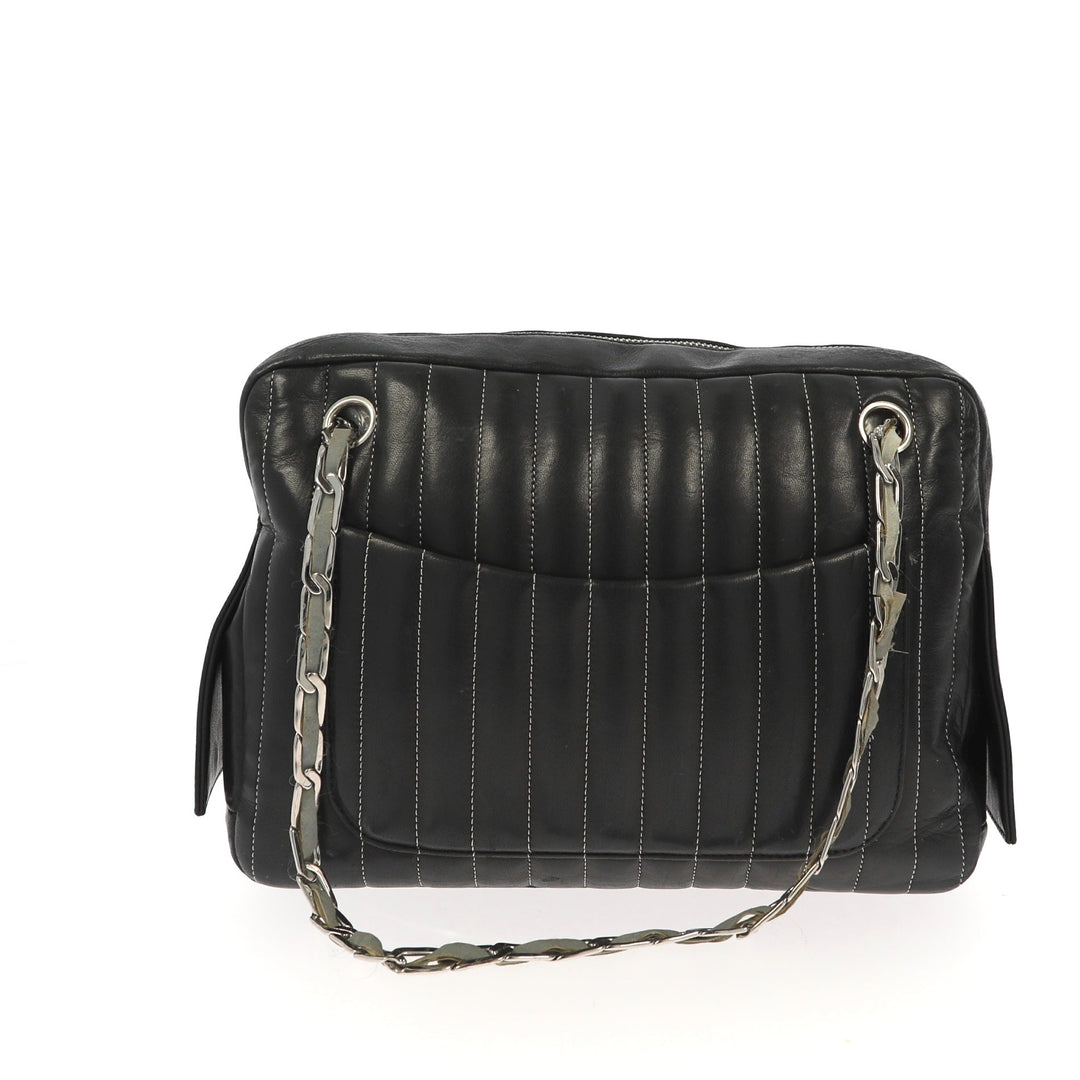 Chanel "Mademoiselle" Camera Shoulder Bag in black leather