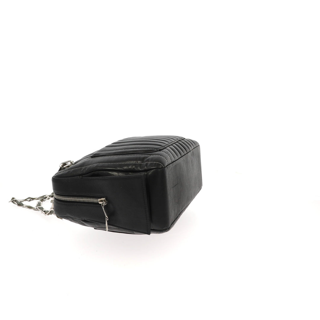 Chanel "Mademoiselle" Camera Shoulder Bag in black leather
