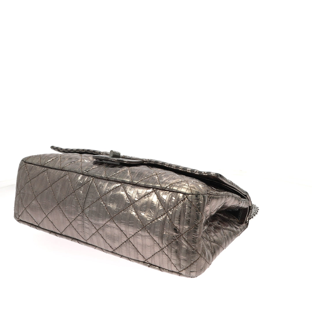 Chanel 2.55 Reissue 227 Double New Metallic Striped Shoulder Bag