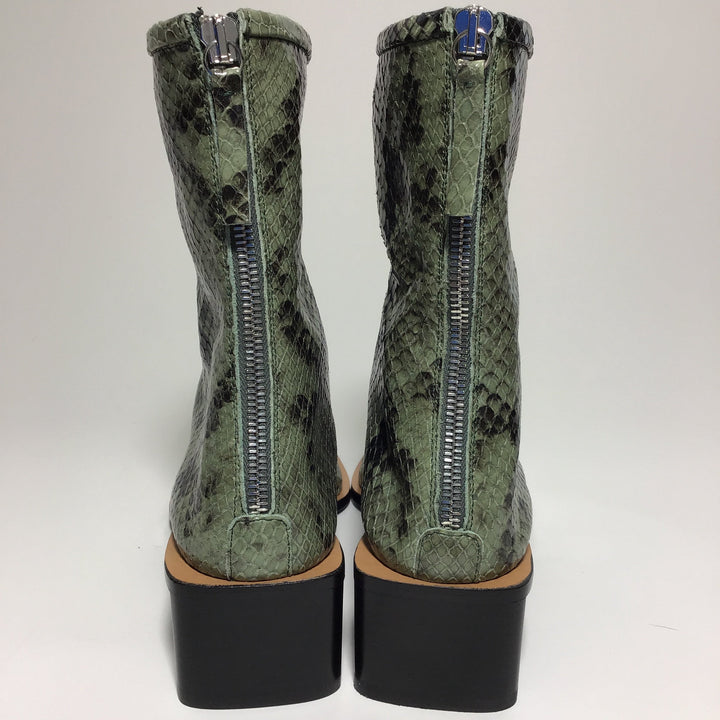 Acne Studios Bertine Green Snake Print Ankle Boot Sz 37 (7)