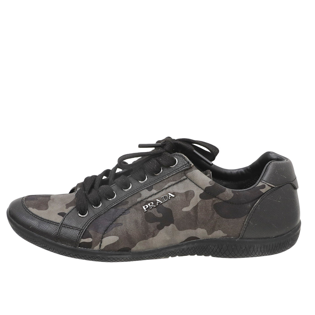Prada Camo Green Camouflage Low Top Sneaker 37