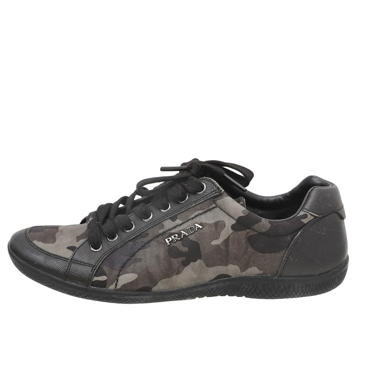 Prada Camo Green Camouflage Low Top Sneaker 37