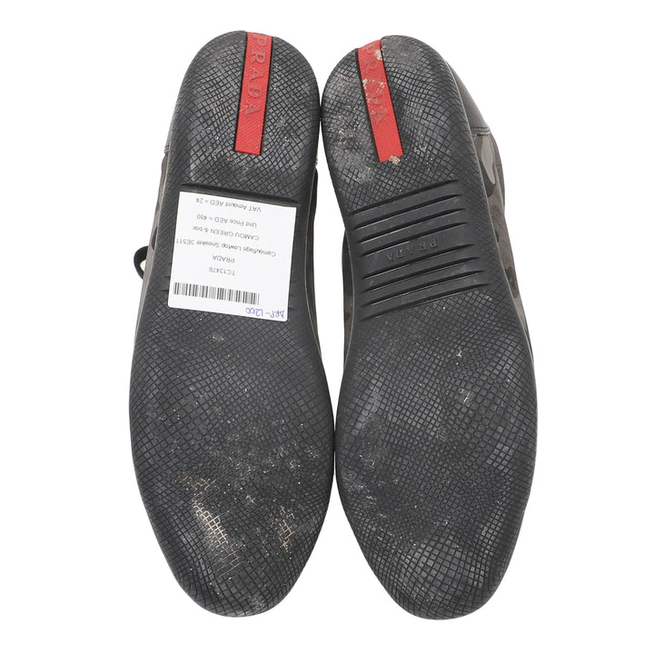 Prada Camo Green Camouflage Low Top Sneaker 37