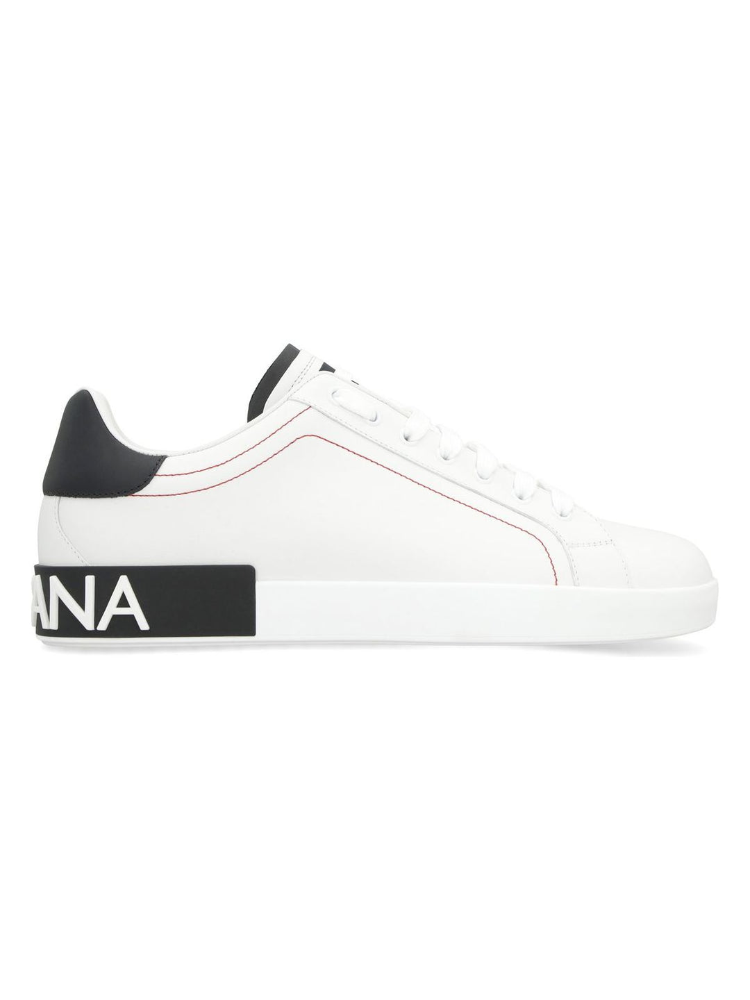 PORTOFINO WHITE/BLACK LEATHER TRAINER