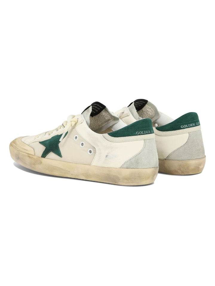 GOLDEN GOOSE SUPER-STAR DISTRESSED PANELLED SNEAKERS