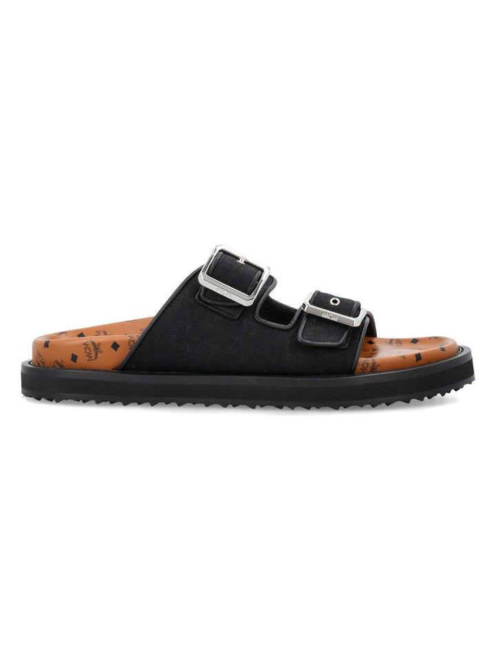 MCM CANVAS FLAT SANDALS