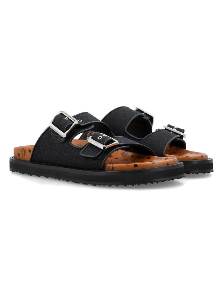 MCM CANVAS FLAT SANDALS