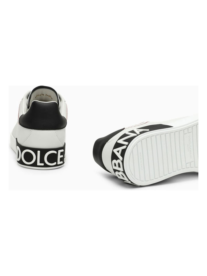 PORTOFINO WHITE/BLACK LEATHER TRAINER