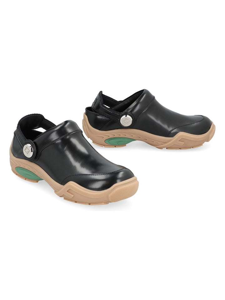 SABOT CLOG IN BLACK LEATHER