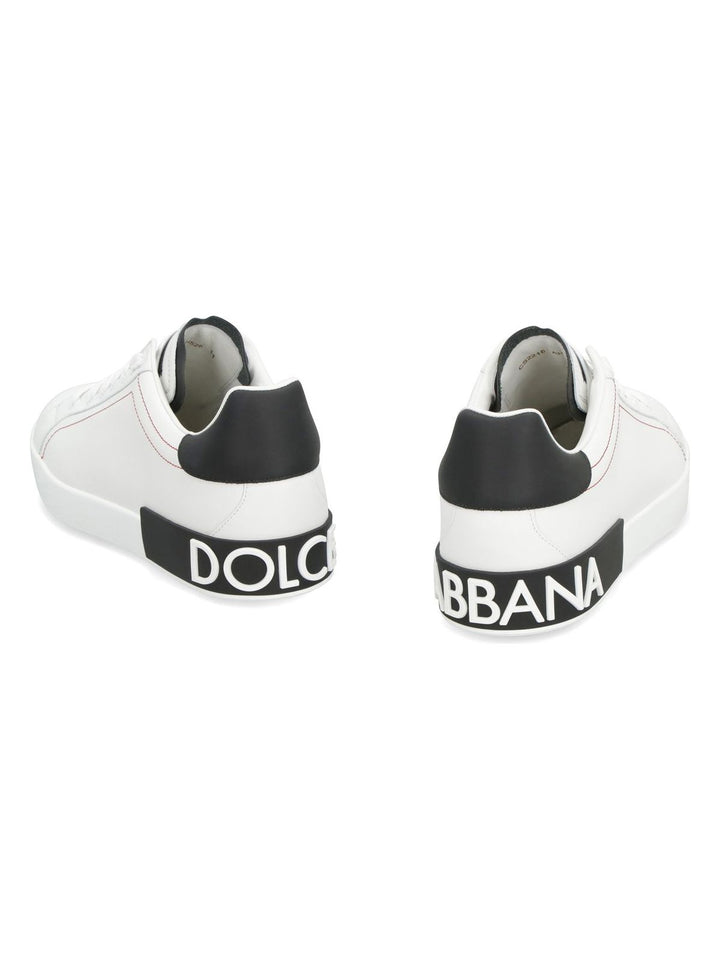 PORTOFINO WHITE/BLACK LEATHER TRAINER