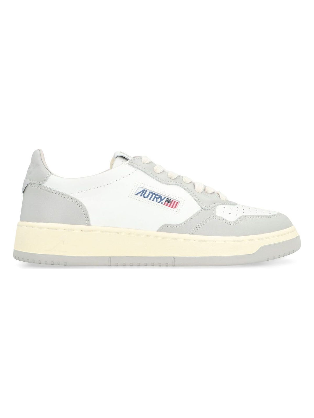 MEDALIST WHITE/GREY LEATHER TRAINER