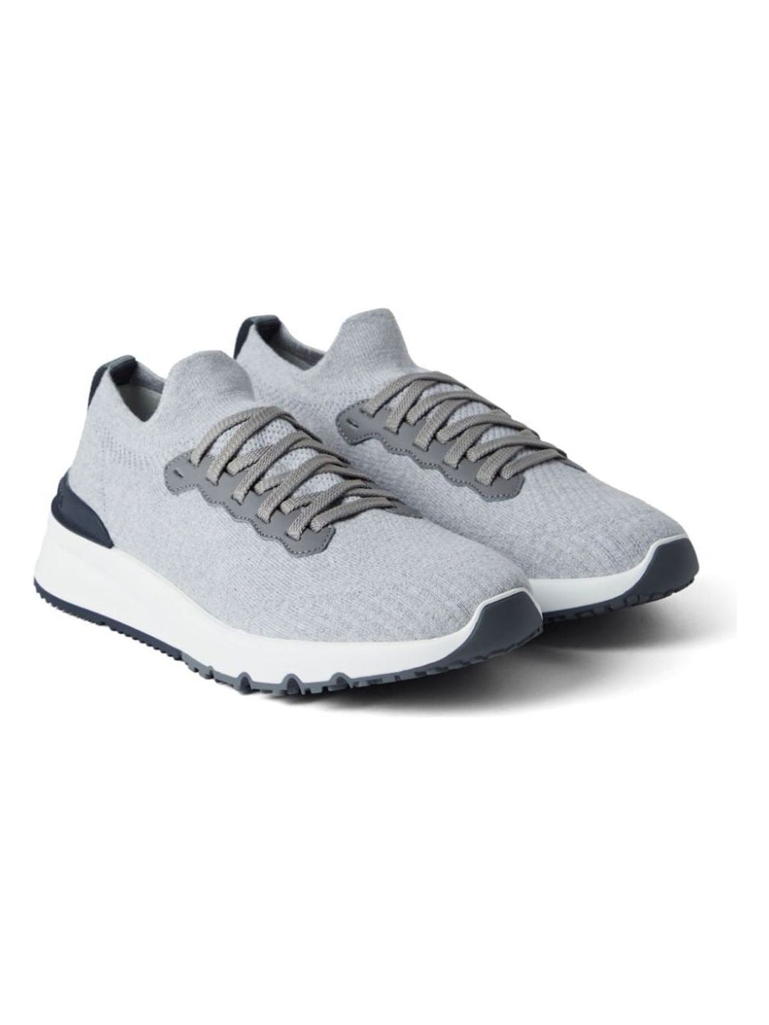 RUNNERS IN COTTON KNIT AND SEMI-GLOSSY CALF LEATHER